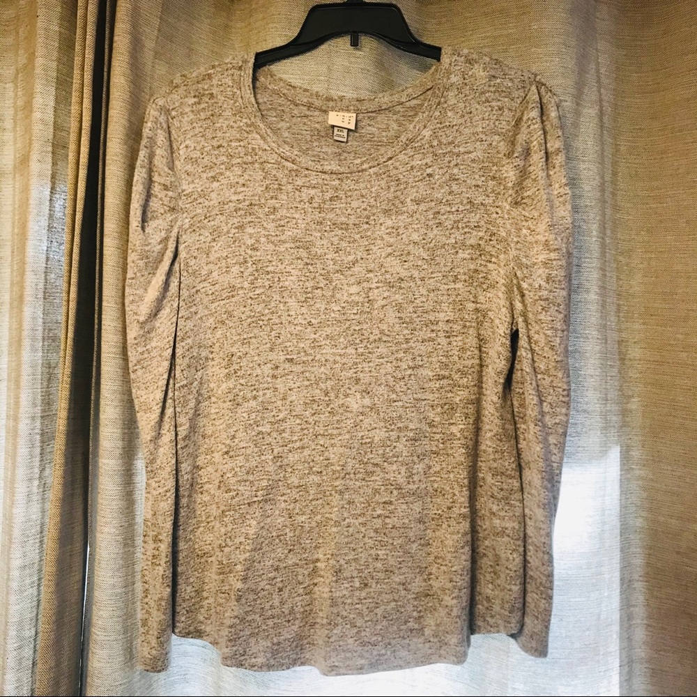 Puff sleeve grey sweater